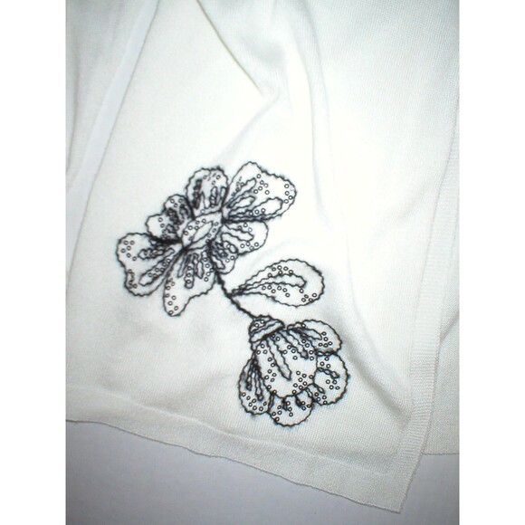 New NWT $395 Womens Max Mara Marina Rinaldi Cardigan Sweater M White Black Italy - Picture 6 of 12